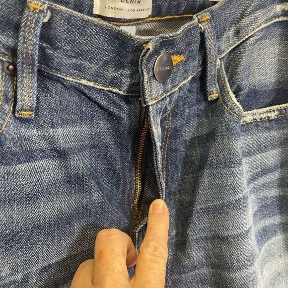 Frame Denim Medium Wash Distressed L'Homme Skinny Jeans Size 32 - Picture 5 of 12